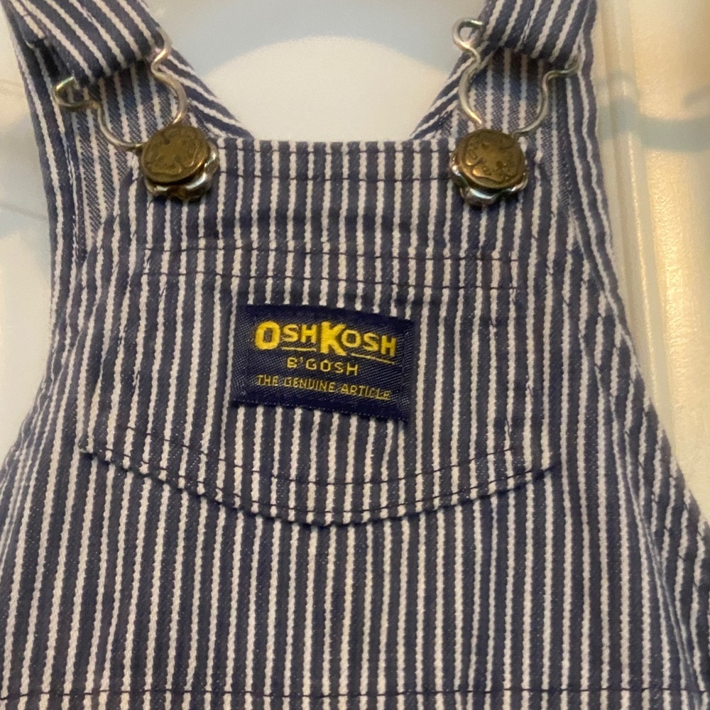 OshKosh B'gosh Blue and White Striped Kids Overalls